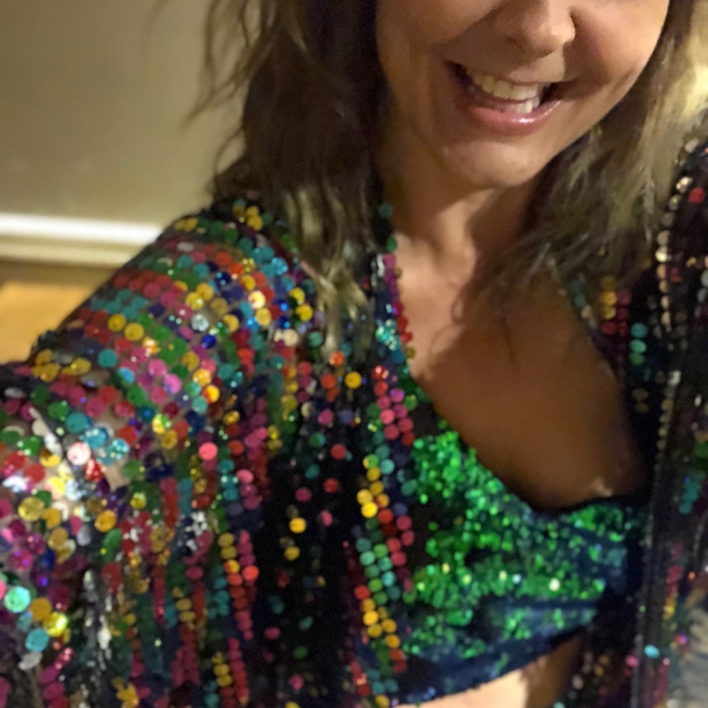 Lumishop Multicolor Sequin Women's cover up-One Size rave